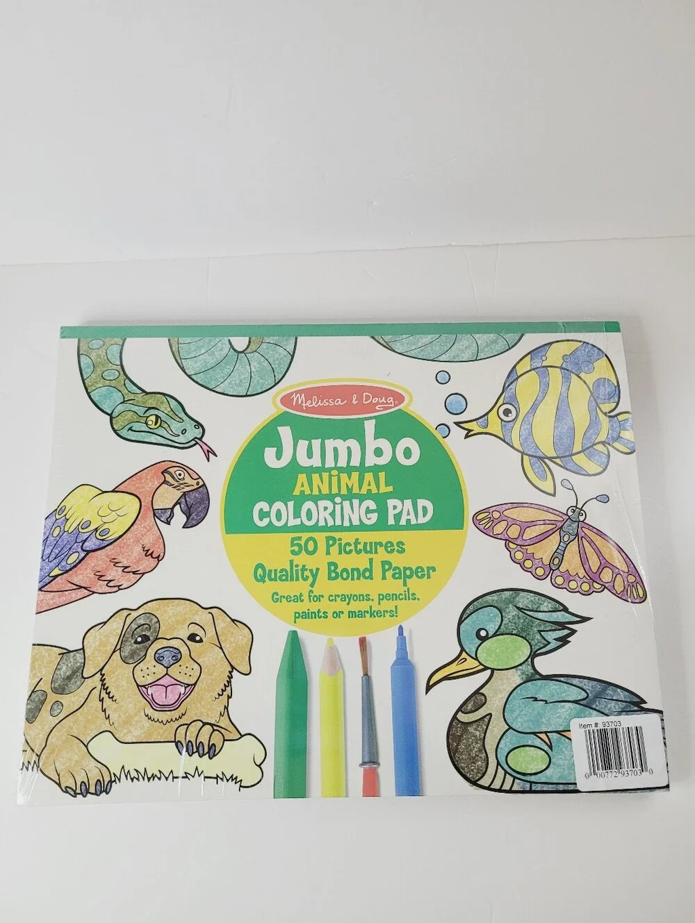 Melissa & Doug 2 PACK Jumbo ANIMAL and VEHICLE Coloring Pad Book Bond Paper NEW